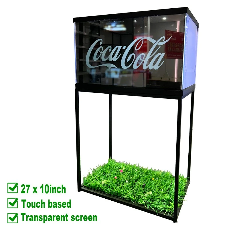 27x10 Metall-Bodenständer, transparenter Touchscreen
