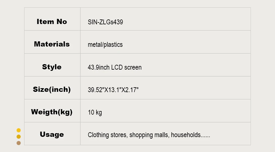43.9 Inch LCD Bar Display Double Face Screen Manufacturer
